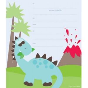 Paper Eskimo Dinosaur Invitations