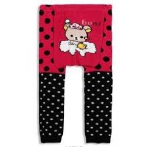 Pink/Black Bear Baby Leggings