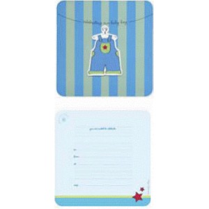 Baby Occasion Blue Overall Invitations
