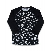 Six Bunnies -  Skulls 3/4 Sleeve Tee