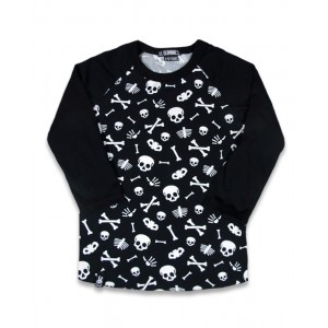 Six Bunnies -  Skulls 3/4 Sleeve Tee