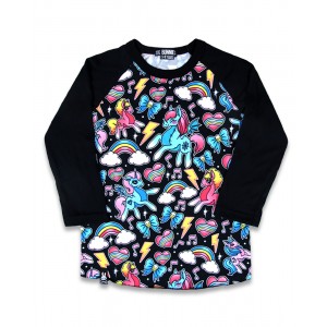 Six Bunnies -  Unicorns  3/4 Sleeve Tee