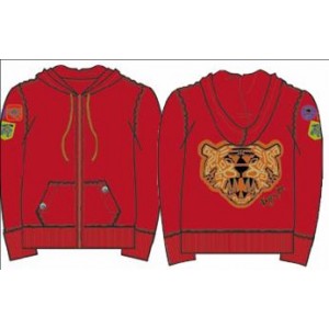 Tiger Joe Zip Front Hoodie - Charcoal